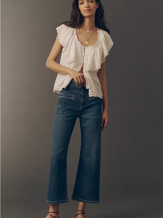 Maeve Denim - Maeve Welt Pocket High-Rise
Crop Wide-Leg Jeans